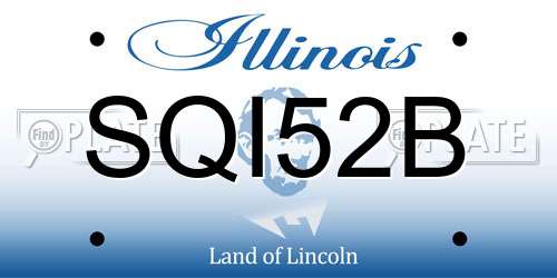 SQI52B Illinois License Plate