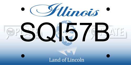SQI57B Illinois License Plate
