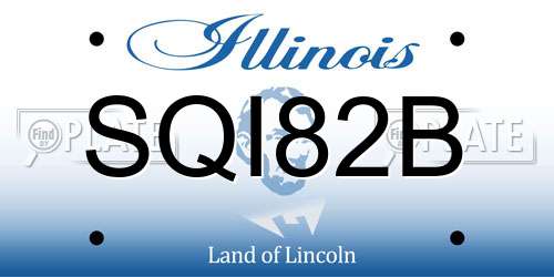 SQI82B Illinois License Plate