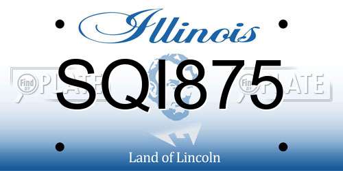 SQI875 Illinois License Plate