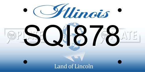 SQI878 Illinois License Plate