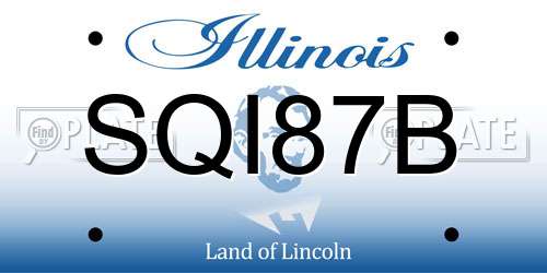 SQI87B Illinois License Plate