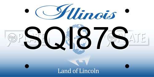 SQI87S Illinois License Plate