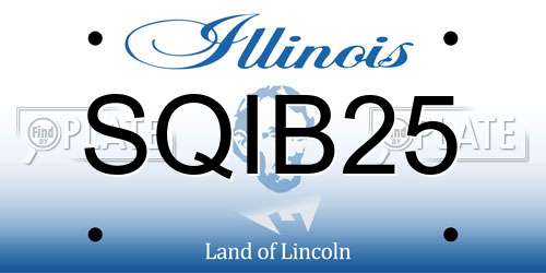 SQIB25 Illinois License Plate