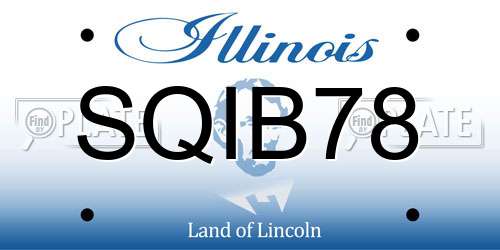 SQIB78 Illinois License Plate