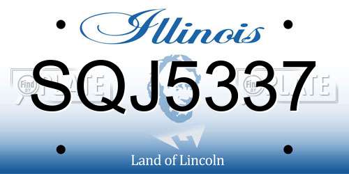 SQJ5337 Illinois License Plate