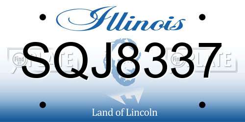 SQJ8337 Illinois License Plate