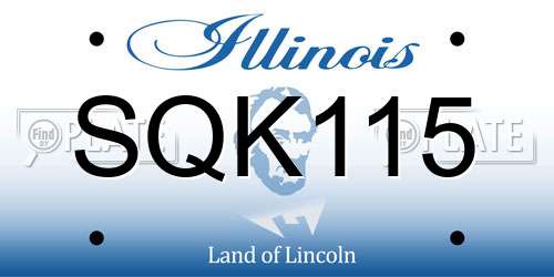 SQK115 Illinois License Plate
