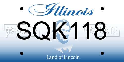 SQK118 Illinois License Plate