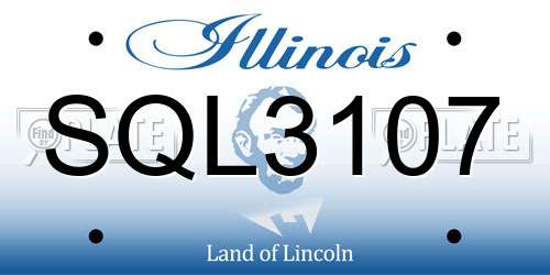 SQL3107 Illinois License Plate