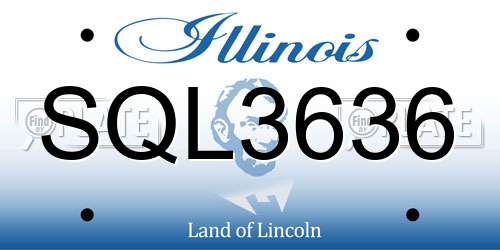 SQL3636 Illinois License Plate