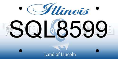 SQL8599 Illinois License Plate