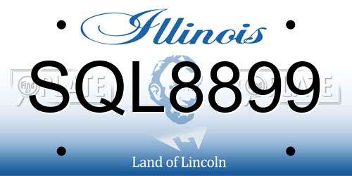 SQL8899 Illinois License Plate