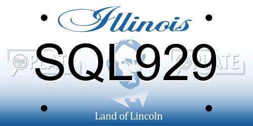 SQL929 Illinois License Plate