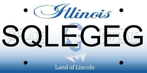 SQLEGEG Illinois License Plate