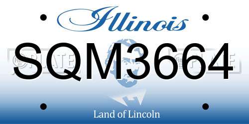 SQM3664 Illinois License Plate