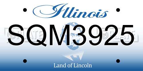 SQM3925 Illinois License Plate