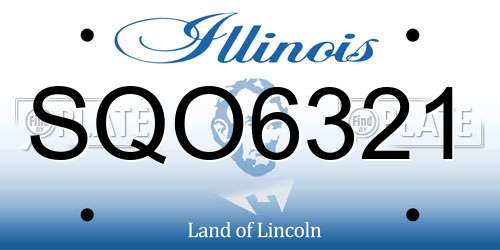 SQO6321 Illinois License Plate