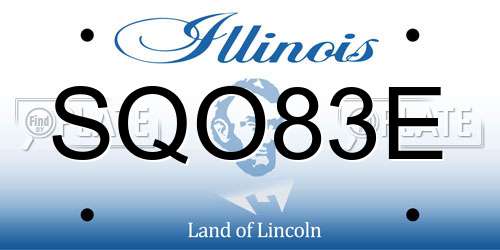 SQO83E Illinois License Plate