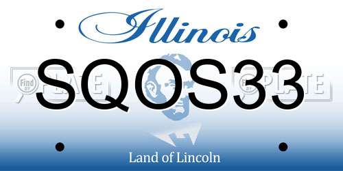 SQOS33 Illinois License Plate