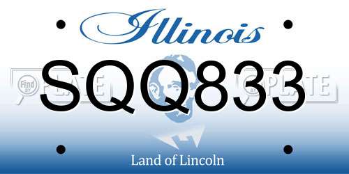 SQQ833 Illinois License Plate