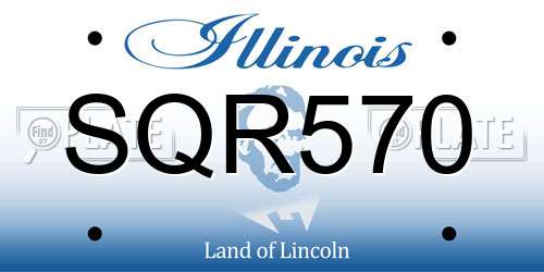 SQR570 Illinois License Plate