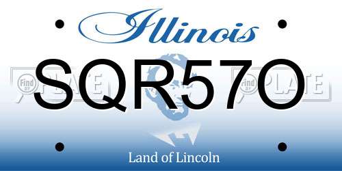 SQR57O Illinois License Plate