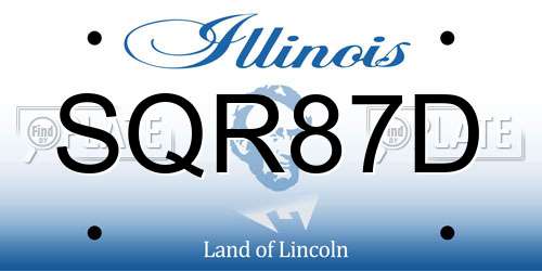 SQR87D Illinois License Plate