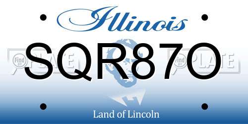SQR87O Illinois License Plate