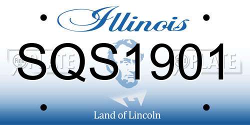 SQS1901 Illinois License Plate