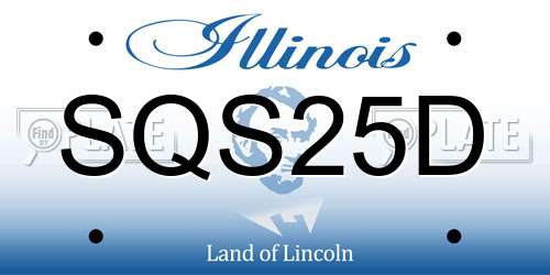 SQS25D Illinois License Plate