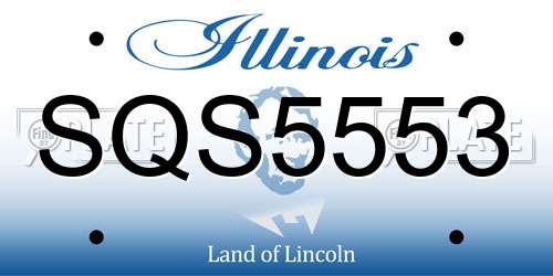 SQS5553 Illinois License Plate