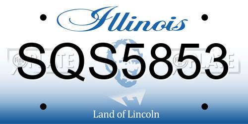 SQS5853 Illinois License Plate