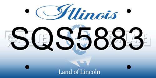 SQS5883 Illinois License Plate