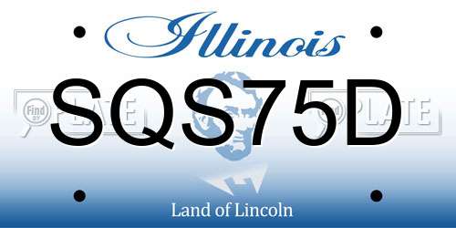 SQS75D Illinois License Plate