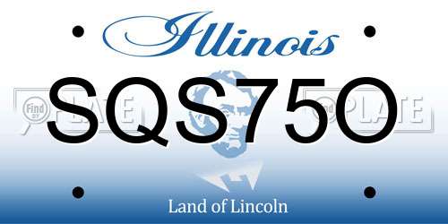 SQS75O Illinois License Plate