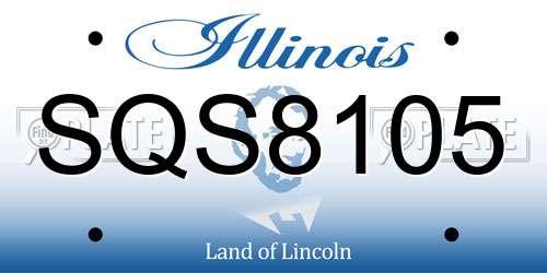 SQS8105 Illinois License Plate