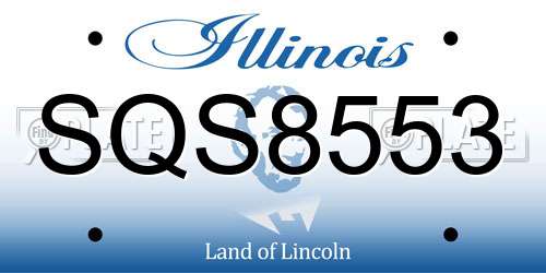 SQS8553 Illinois License Plate