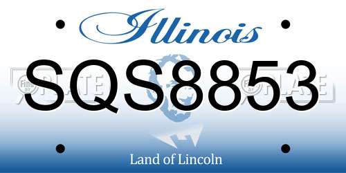 SQS8853 Illinois License Plate