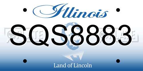 SQS8883 Illinois License Plate