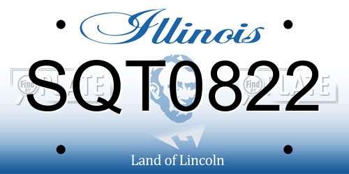 SQT0822 Illinois License Plate