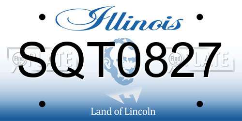 SQT0827 Illinois License Plate