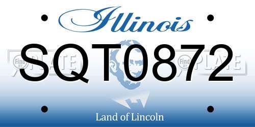 SQT0872 Illinois License Plate