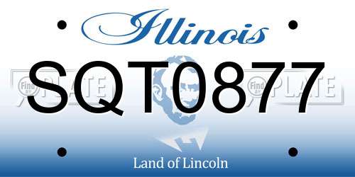 SQT0877 Illinois License Plate