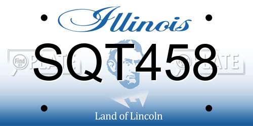 SQT458 Illinois License Plate