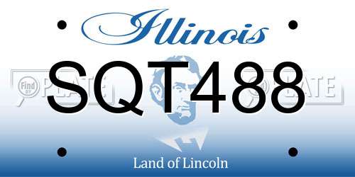 SQT488 Illinois License Plate