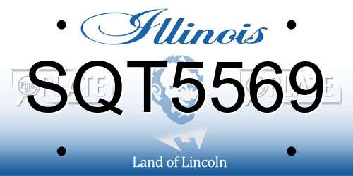 SQT5569 Illinois License Plate