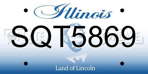SQT5869 Illinois License Plate