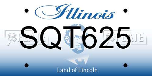 SQT625 Illinois License Plate