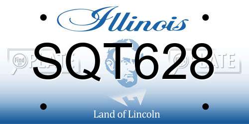 SQT628 Illinois License Plate
